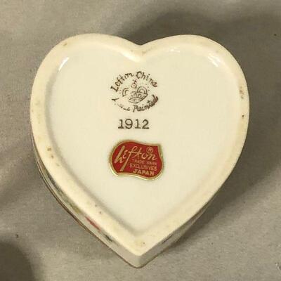 Lot 85 - (5) Heart Shaped Trinket Boxes