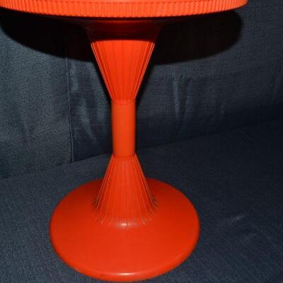 LOT 86 Orange plastic vintage side table