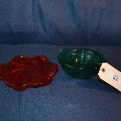 LOT 22 red colored home Decor glass