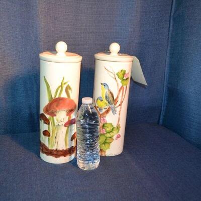 LOT 31 two vintage ceramic canisters
