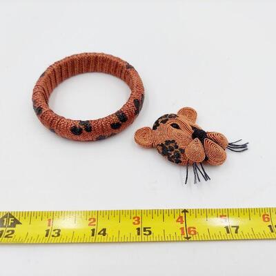 CHEETAH DESIGNED BRACELET & BROOCH 