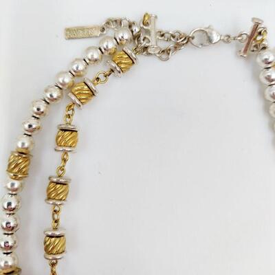SILVER & GOLD TONED METAL DECORATIVE NECKLACE 