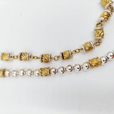 SILVER & GOLD TONED METAL DECORATIVE NECKLACE 