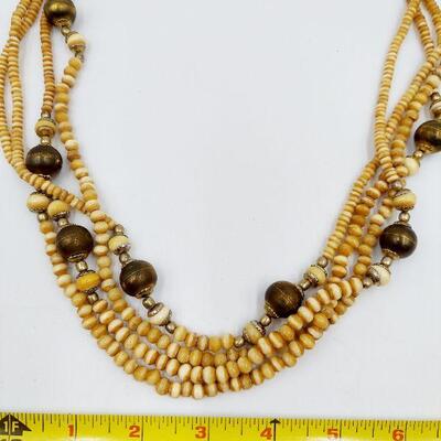 MULTI TONED BEADED NECKLACE 