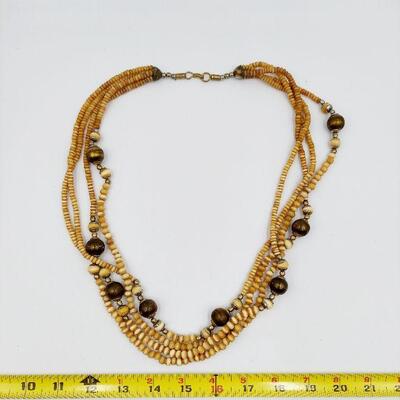 MULTI TONED BEADED NECKLACE 