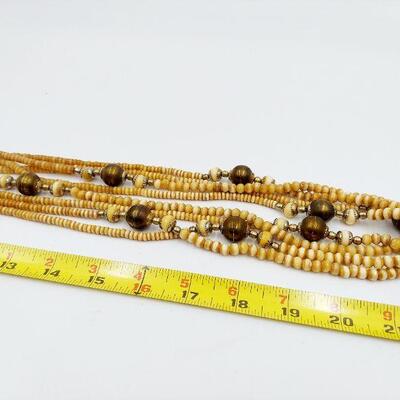 MULTI TONED BEADED NECKLACE 