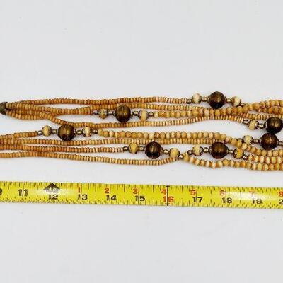 MULTI TONED BEADED NECKLACE 