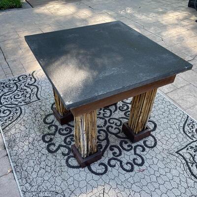 One-Of-A-Kind Blue Stone Topped Outdoor Table