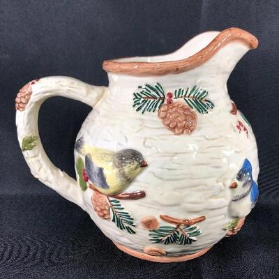 Sonoma Knollwood Rustic Pinecone and Birds Water Pitcher 