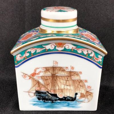 Vintage Ceramic Sailing Ship Decanter Apothecary Jar Vista Alegre Portugal