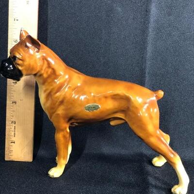 Vintage Boxer Dog Figurine Mortens Studio