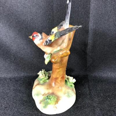 Vintage Marked Staffordshire Bird in Tree Figurine
