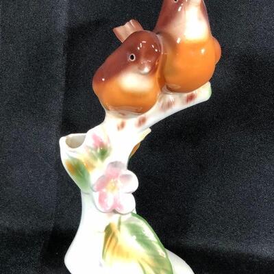 Vintage Mr & Mrs English Robin by Clay Sketches Figurine Vase