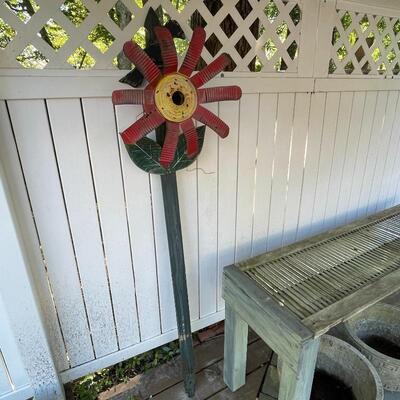 UpCycled Flower Bird House on a Fence Post