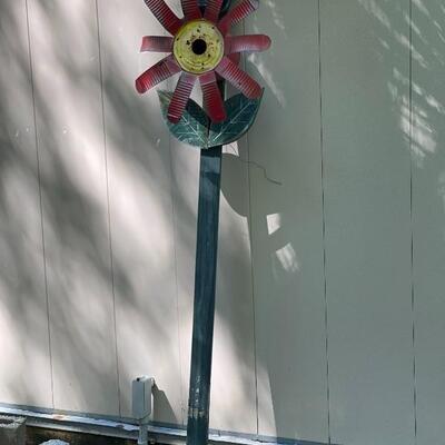 UpCycled Flower Bird House on a Fence Post