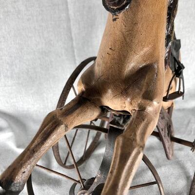 Small Decorative Rustic Victorian Horse Ride On -- Doll Size