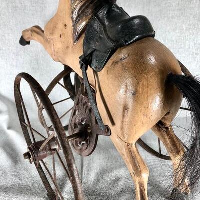 Small Decorative Rustic Victorian Horse Ride On -- Doll Size