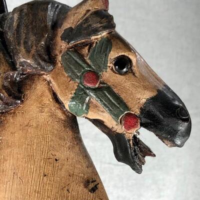Small Decorative Rustic Victorian Horse Ride On -- Doll Size