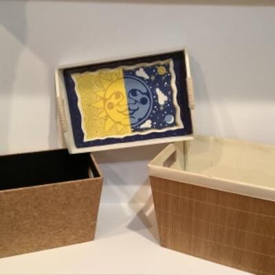 G - 1251. Decorative Storage Bins & Sun/Moon Tray 