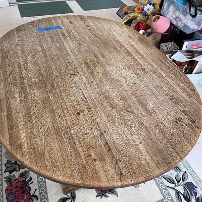 Lot 145 - Oval Kitchen Table and Rug