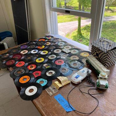 Lot 149 - Records, Hess Truck, Vintage Corvette Phones and More!