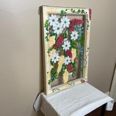 Floral Painted Faux Hanging Window 