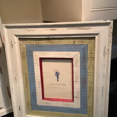 O - 1261  Pair of White Washed Picture Frames 