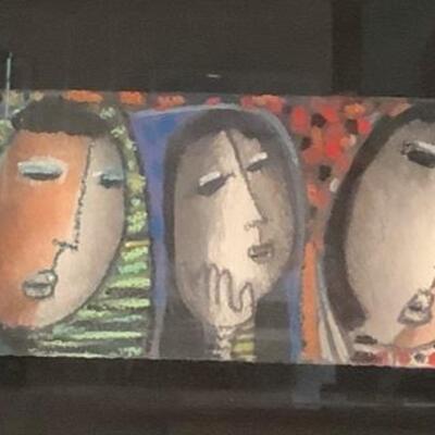 K - 1264.  Beautiful Pastel in a Shadow Box