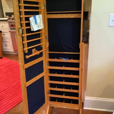 K - 1285. Gold & Silver Safekeeper Dressing Mirror Jewelry Cabinet by Lori Greiner