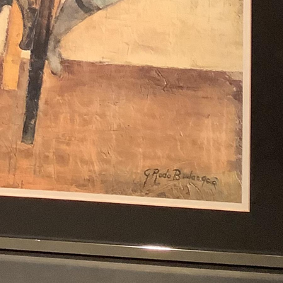 K - 1265.  Graciela Rodo-Baulanger Framed Print  â€œ Boys on Bikes â€œ 