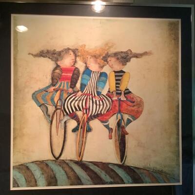 K - 1266. Graciela Rodo-Baulanger Framed Print â€œ Girls on Bikes â€œ 
