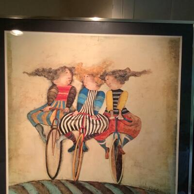 K - 1266. Graciela Rodo-Baulanger Framed Print â€œ Girls on Bikes â€œ 