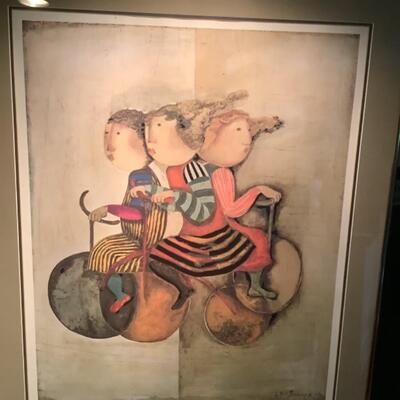 K - 1267  Graciela Rodo-Baulanger â€œ Confused on Bikes â€œ Framed Print 