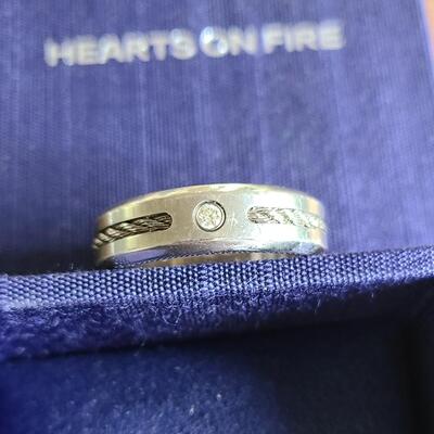 Lot 97: Men's Hearts On Fire Titanium Ring