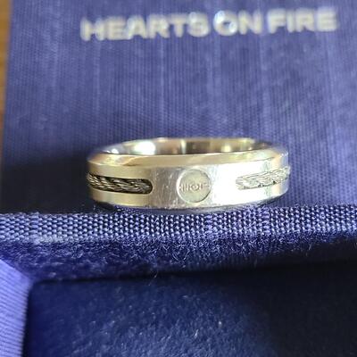 Lot 97: Men's Hearts On Fire Titanium Ring