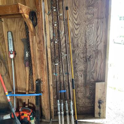 Lot 173 - Boat Rods and Gaff