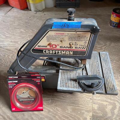 Lot 184 - Craftsman 10" Band Saw and Blades