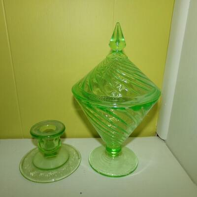 LOT 94  VINTAGE GLASS CANDY DISHES AND MORE