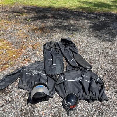 Lot 194 - Harley-Davidson Rain Suits and Helmets