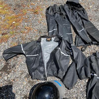 Lot 194 - Harley-Davidson Rain Suits and Helmets