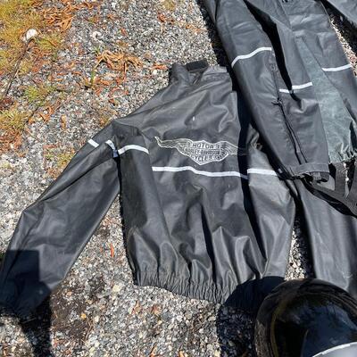 Lot 194 - Harley-Davidson Rain Suits and Helmets