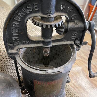 Lot 206 - Antique Presses, Pail and Ice Tongs