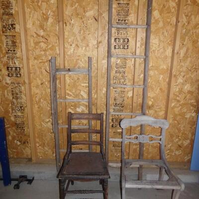 LOT 69  LADDERS & CHAIRS TO REFINISH