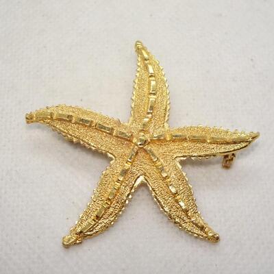 Golden Starfish Brooch