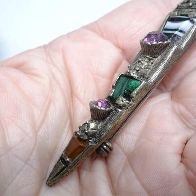 Vintage Signed Scottish Celtic Miracle Dagger Pin