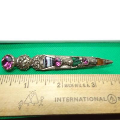 Vintage Signed Scottish Celtic Miracle Dagger Pin