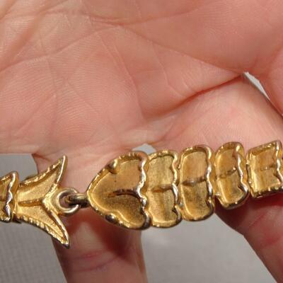 Gold Tone Fish Bone Bracelet 
