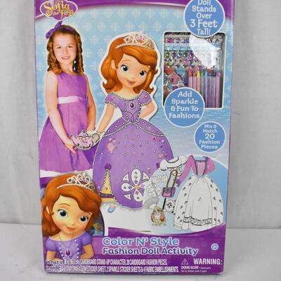 Sophia the First Color N' Style Fashion Doll Activity - New
