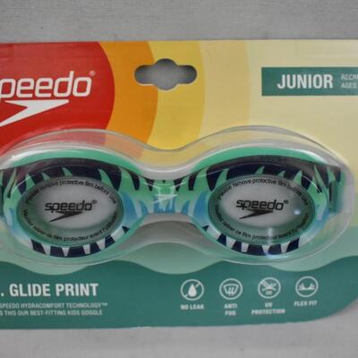 Speedo CB Junior Glide Print Goggles - Navy/Aqua - NEw