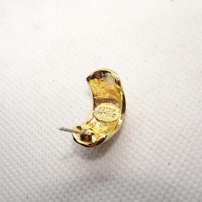Vintage Nolan Miller Gold Plated Crystal Rhinestone Earrings